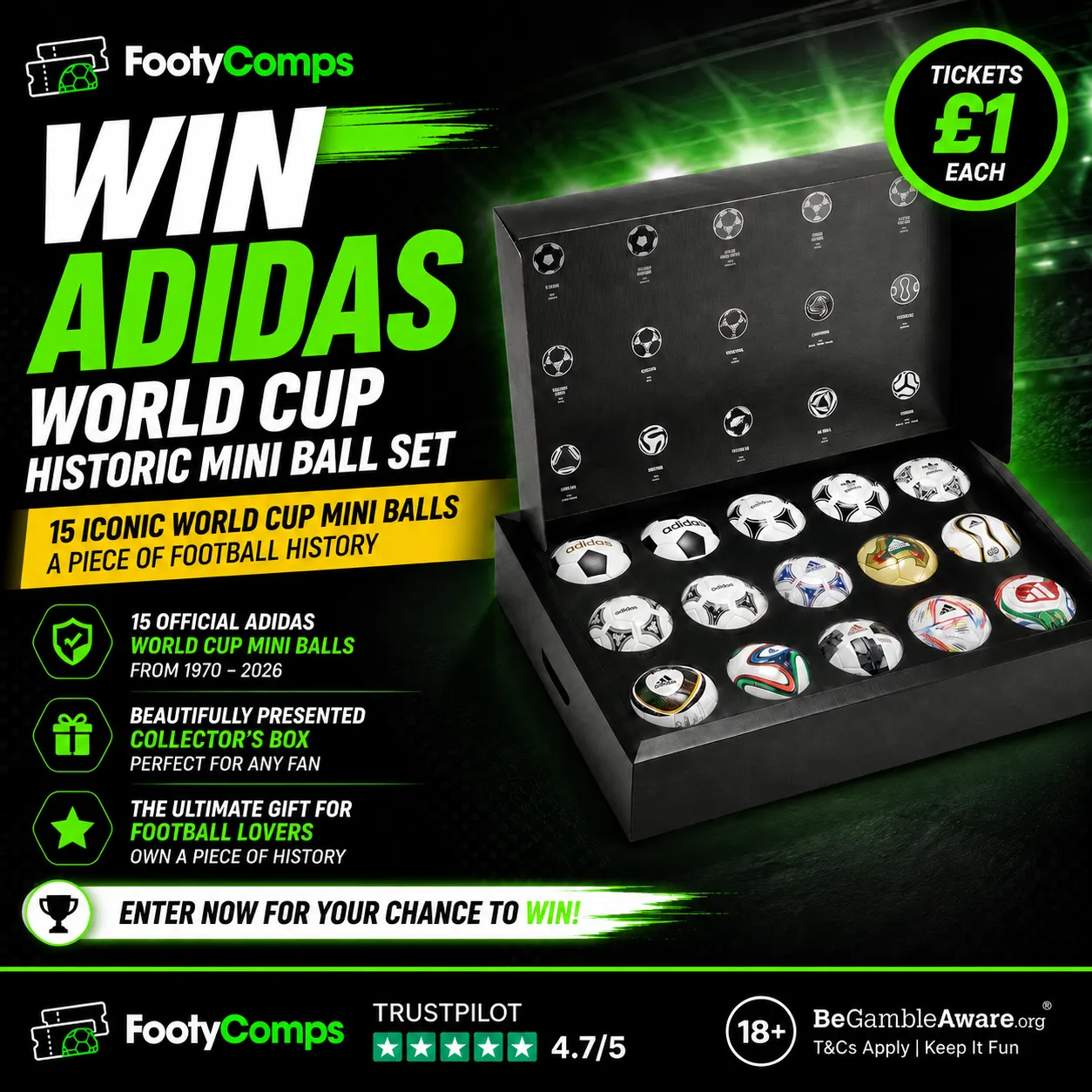 Adidas Historical World Cup Mini Ball Set + Instants