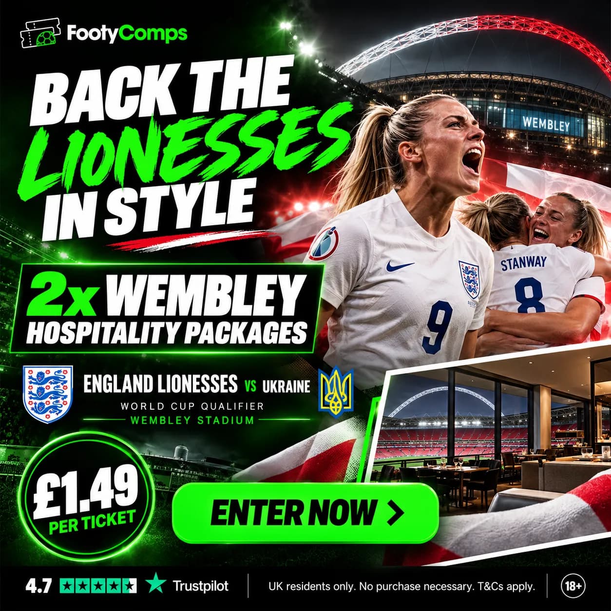 2x Hospitality Packages to the Lionesses vs Ukraine!