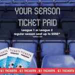 Image from Footycomps depicting their competition to win the cost of a League One or Two season ticket