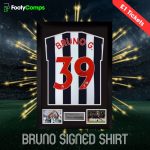 Image of the Bruno Guimaraes signed and framed shirt competition on FootyComps.com