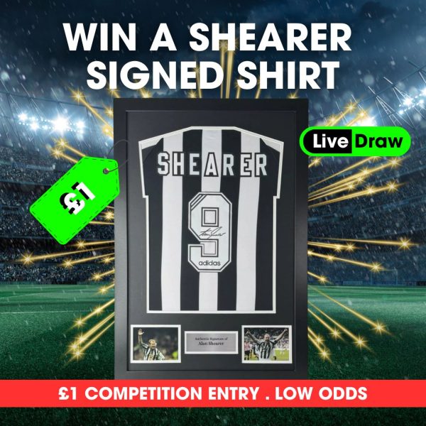 Image of Alan Shearer signed shirt competition on FootyComps