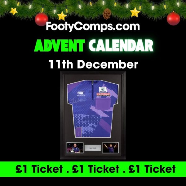 Image of the Luke Littler signed and framed shirt competition on FootyComps