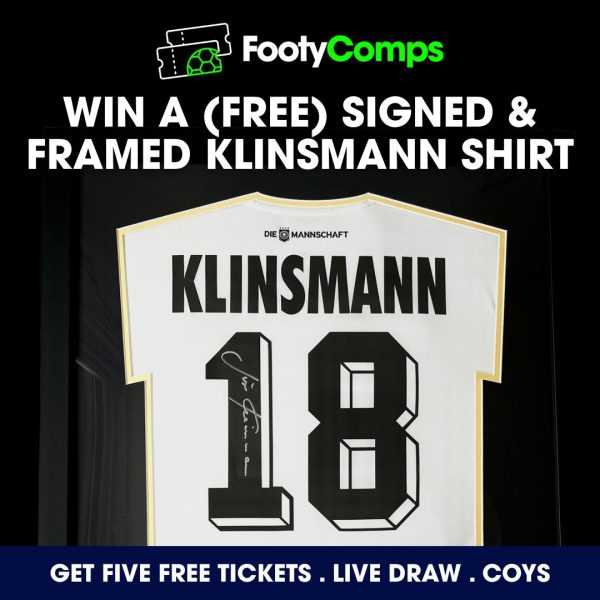 Signed Klinsmann Shirt - Completely FREE Entry!